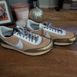 Nike Tan and Gold Sneakers
